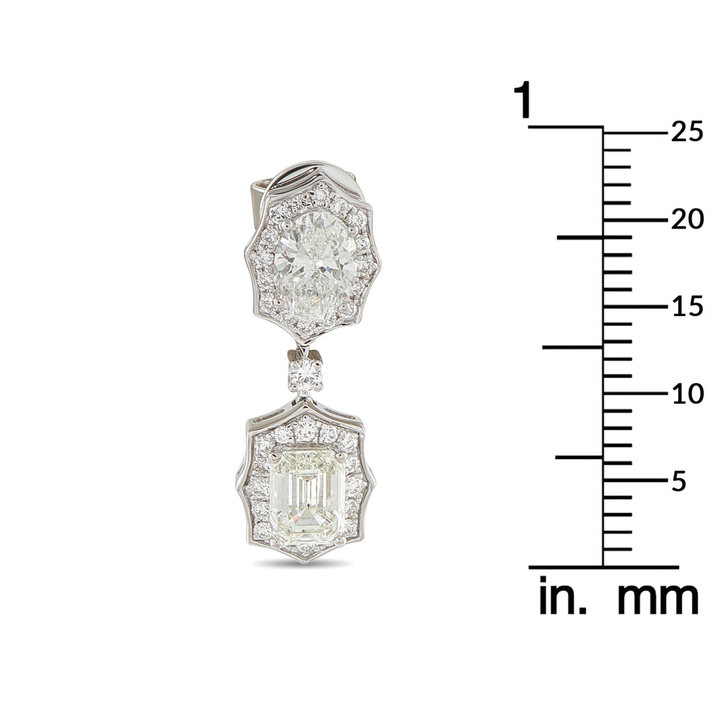 18K White Gold 3.91ct Diamond Earrings