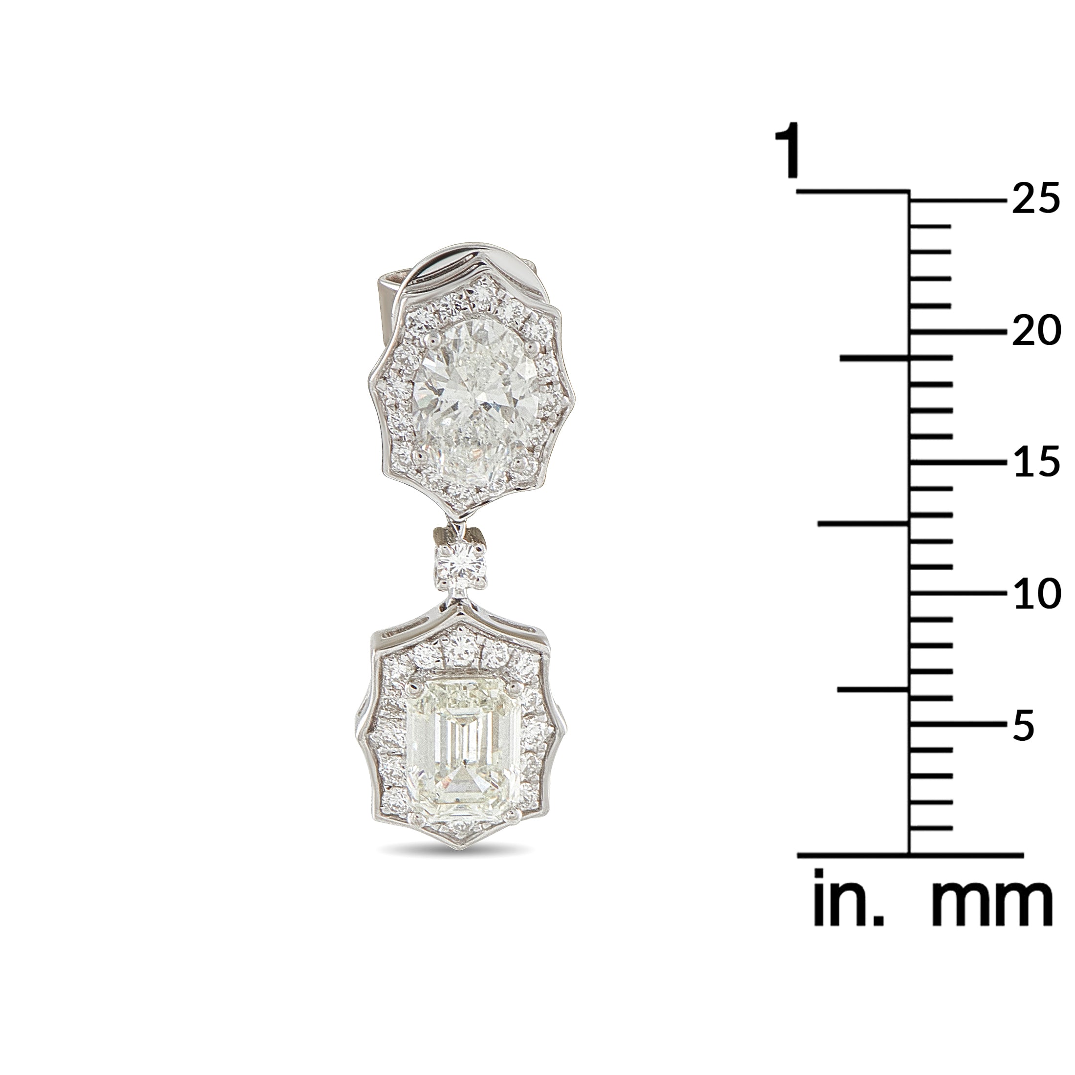 18K White Gold 3.91ct Diamond Earrings