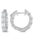 18K White Gold 3.80ct Diamond Hoop Earrings