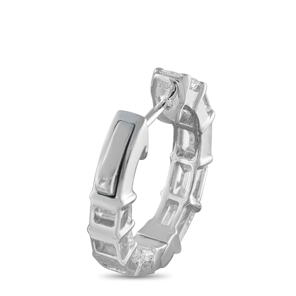 18K White Gold 3.80ct Diamond Hoop Earrings