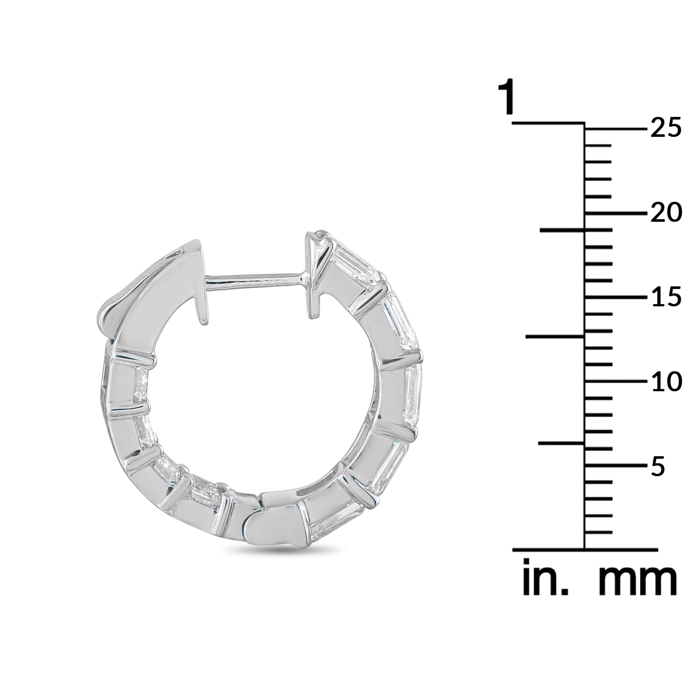18K White Gold 3.80ct Diamond Hoop Earrings