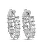 18K White Gold 2.10ct Diamond Hoop Earrings