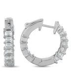 18K White Gold 2.10ct Diamond Hoop Earrings
