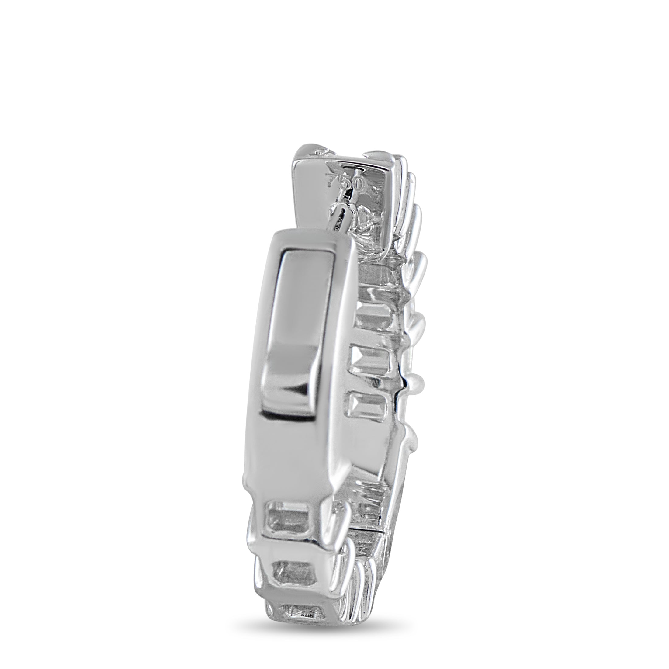 18K White Gold 2.10ct Diamond Hoop Earrings