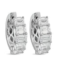 18K White Gold 3.01ct Diamond Hoop Earrings