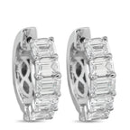 18K White Gold 3.01ct Diamond Hoop Earrings