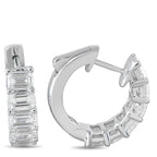 18K White Gold 3.01ct Diamond Hoop Earrings