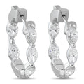 18K White Gold 2.40ct Diamond Hoop Earrings