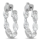 18K White Gold 2.40ct Diamond Hoop Earrings