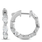18K White Gold 2.40ct Diamond Hoop Earrings