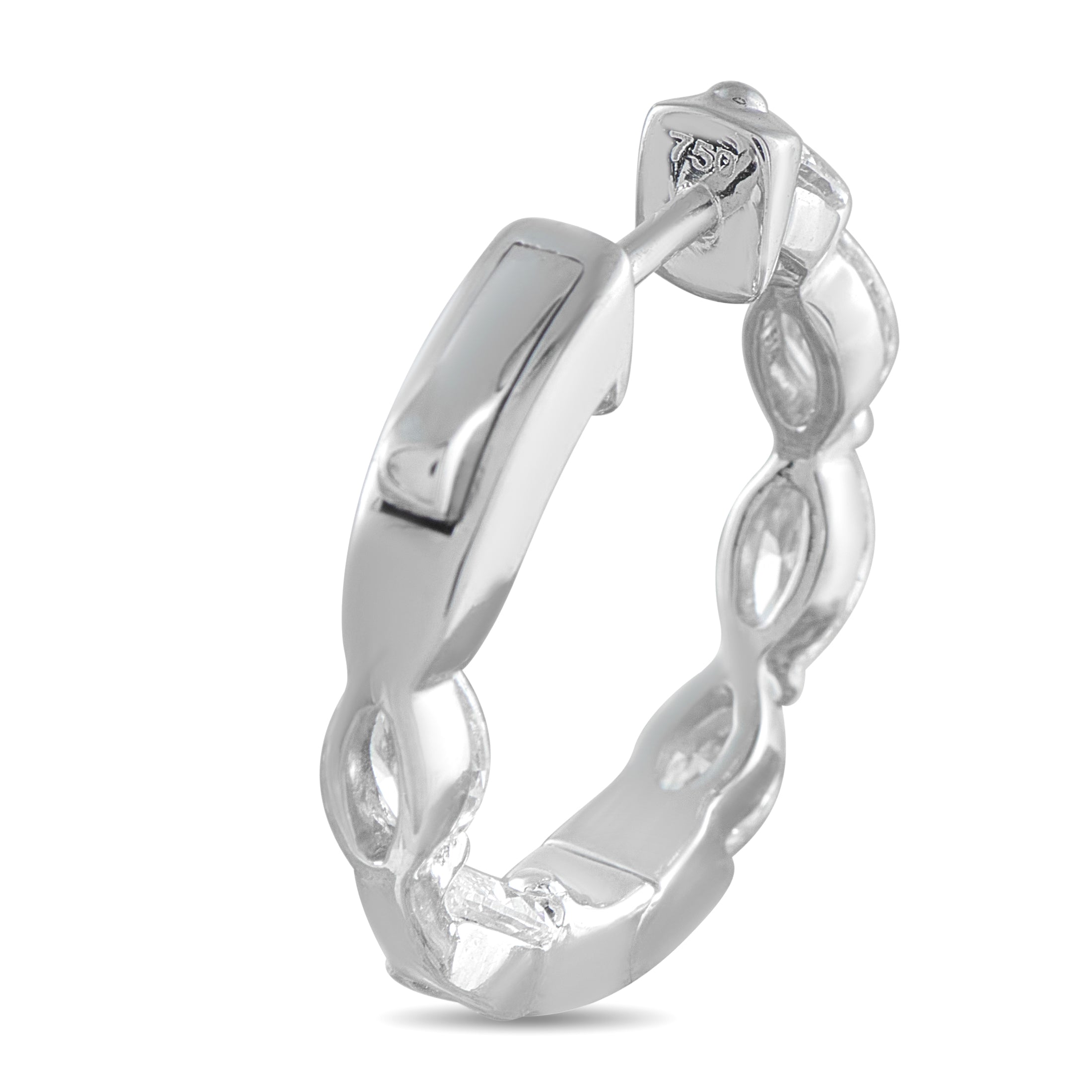 18K White Gold 2.40ct Diamond Hoop Earrings