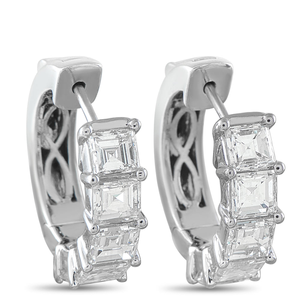18K White Gold 3.05ct Diamond Earrings