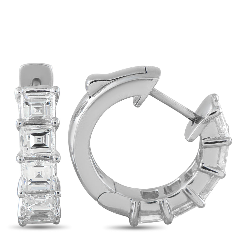 18K White Gold 3.05ct Diamond Earrings