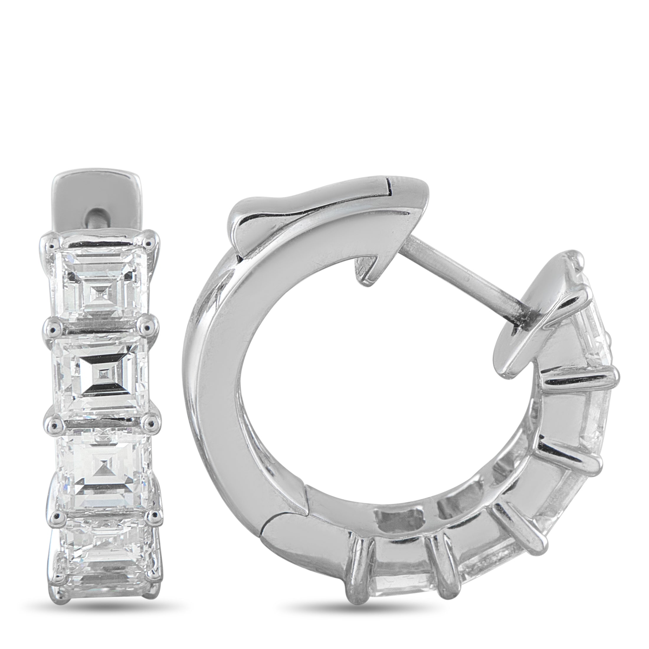 18K White Gold 3.05ct Diamond Earrings