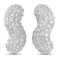18K white gold diamond cluster hoop earrings, side view