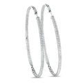 18K white gold diamond inside-out hoop earrings