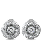 18K White Gold 1.40ct Diamond Swirl Earrings