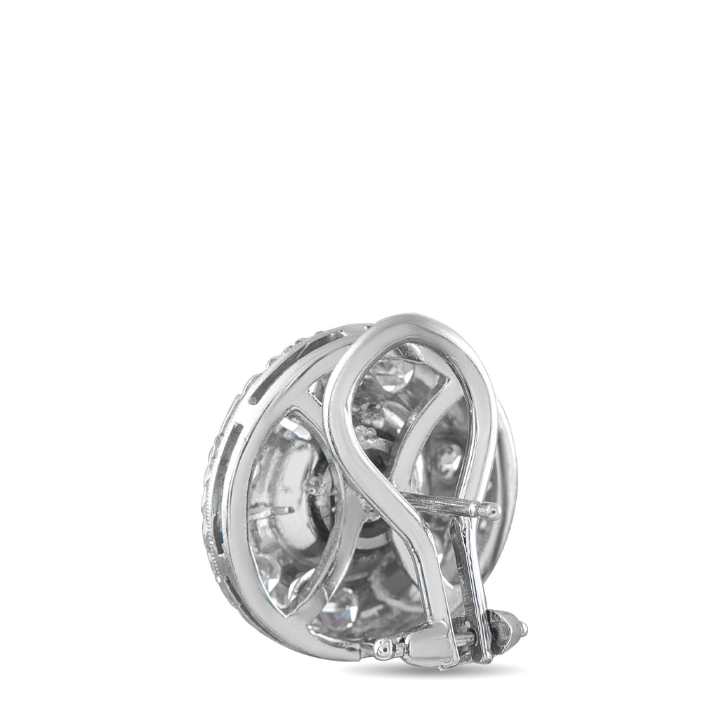 18K White Gold 1.40ct Diamond Swirl Earrings