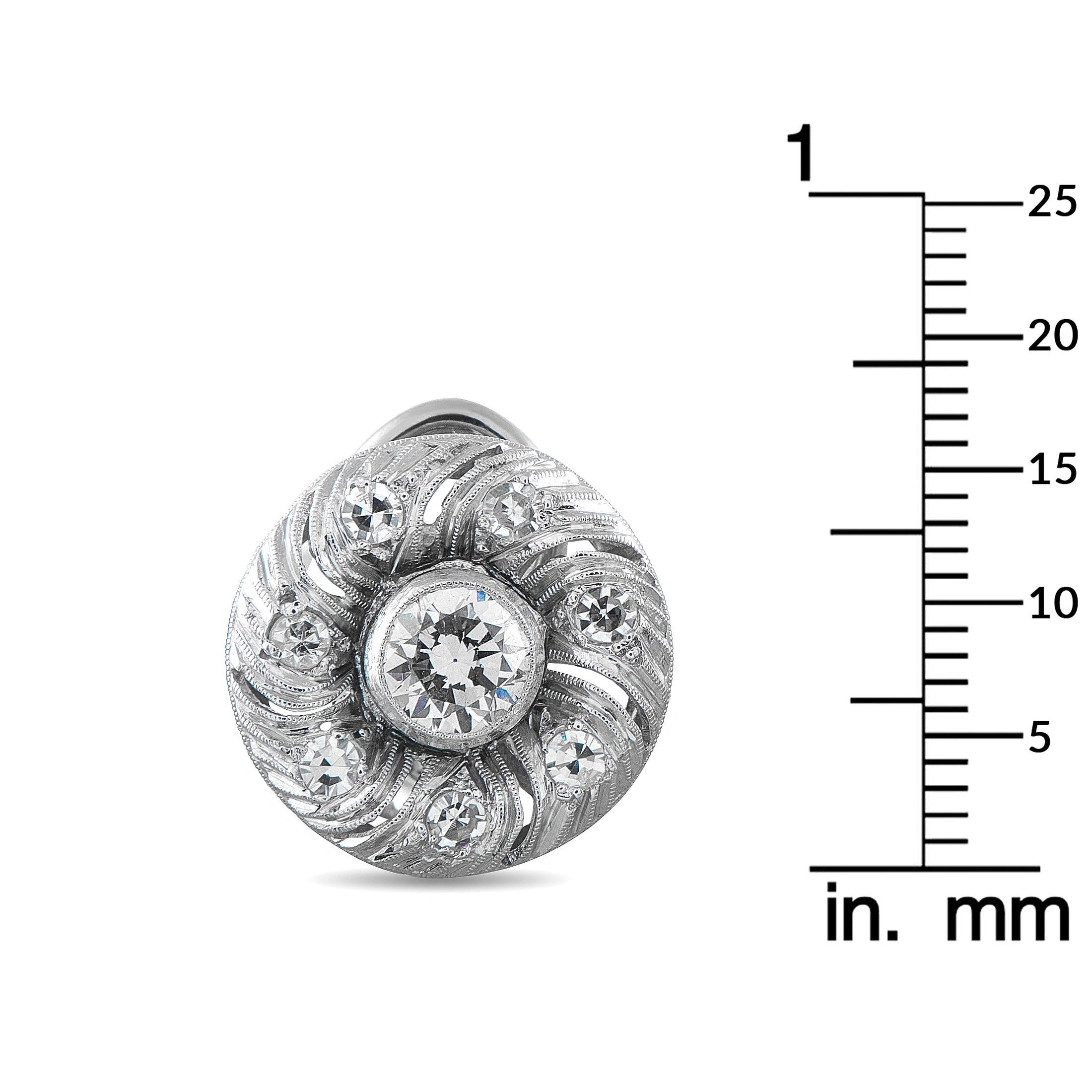 18K White Gold 1.40ct Diamond Swirl Earrings