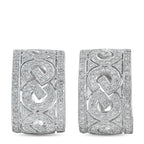 18K White Gold 1.65ct Diamond Open-Work Earrings