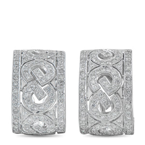 18K White Gold 1.65ct Diamond Open-Work Earrings