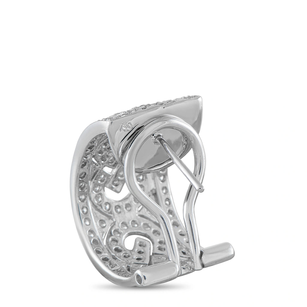 18K White Gold 1.65ct Diamond Open-Work Earrings