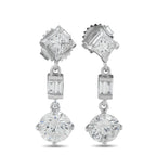 18K White Gold 3.25ct Diamond Drop Earrings