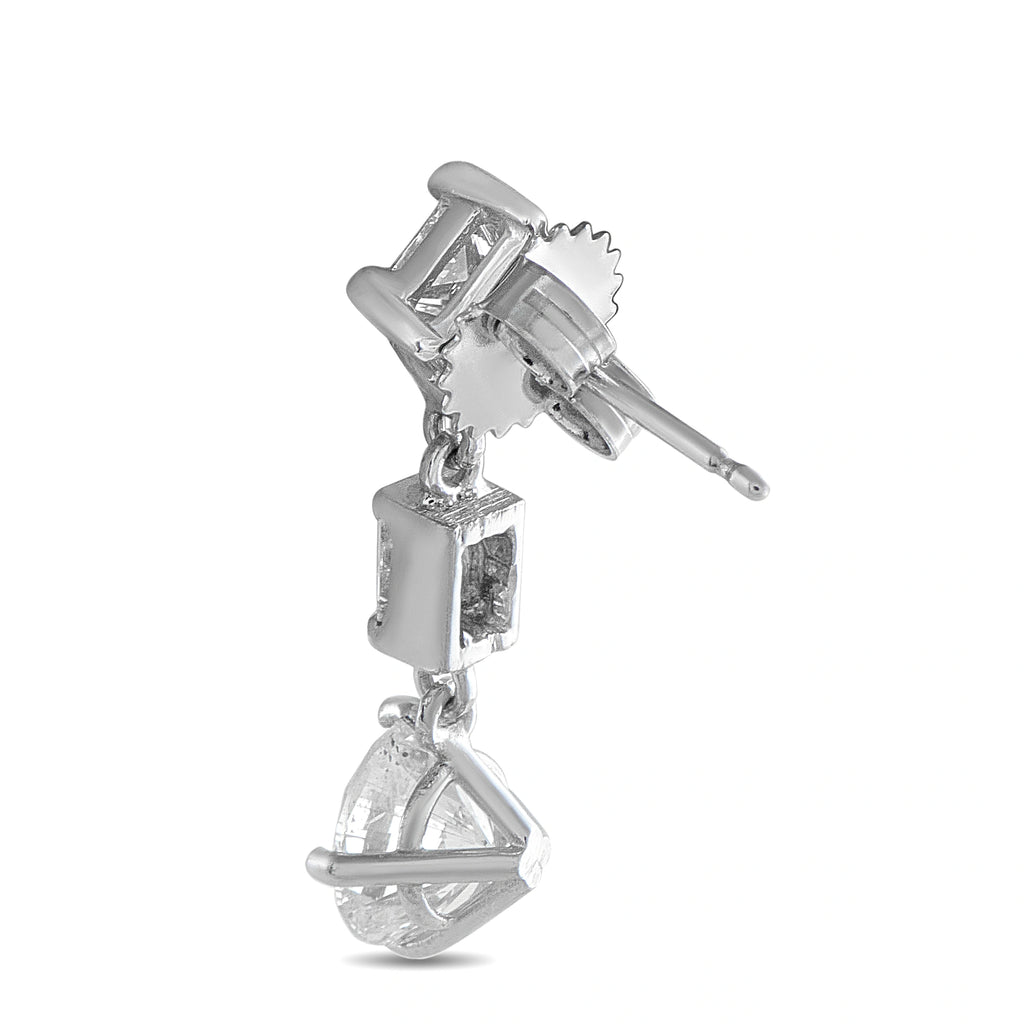 18K White Gold 3.25ct Diamond Drop Earrings