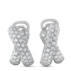 18K White Gold 3.33ct Diamond Crossover Earrings