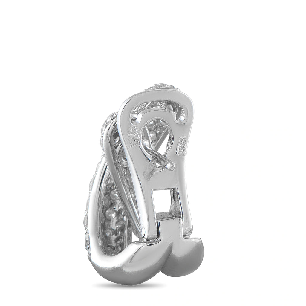 18K White Gold 3.33ct Diamond Crossover Earrings