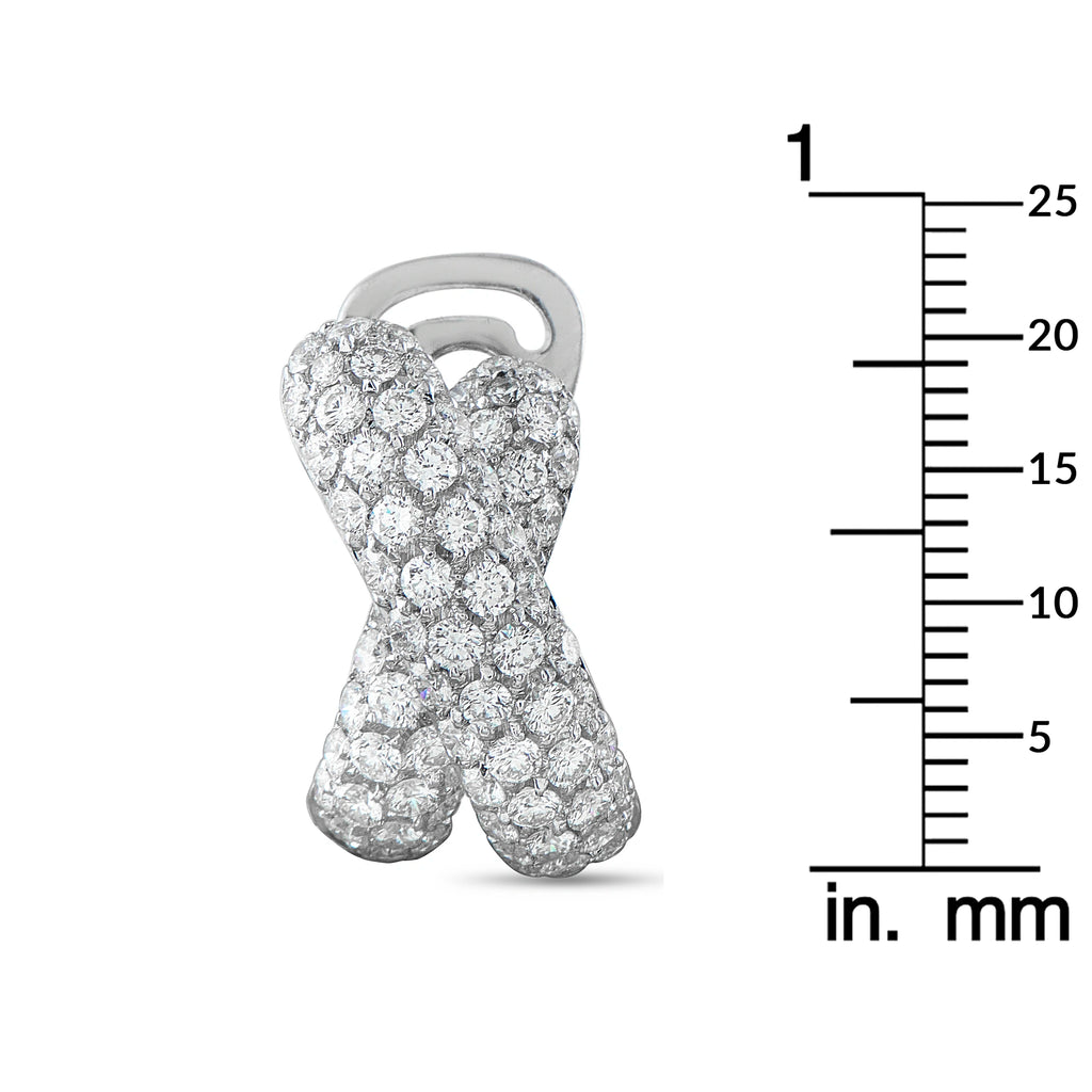 18K White Gold 3.33ct Diamond Crossover Earrings