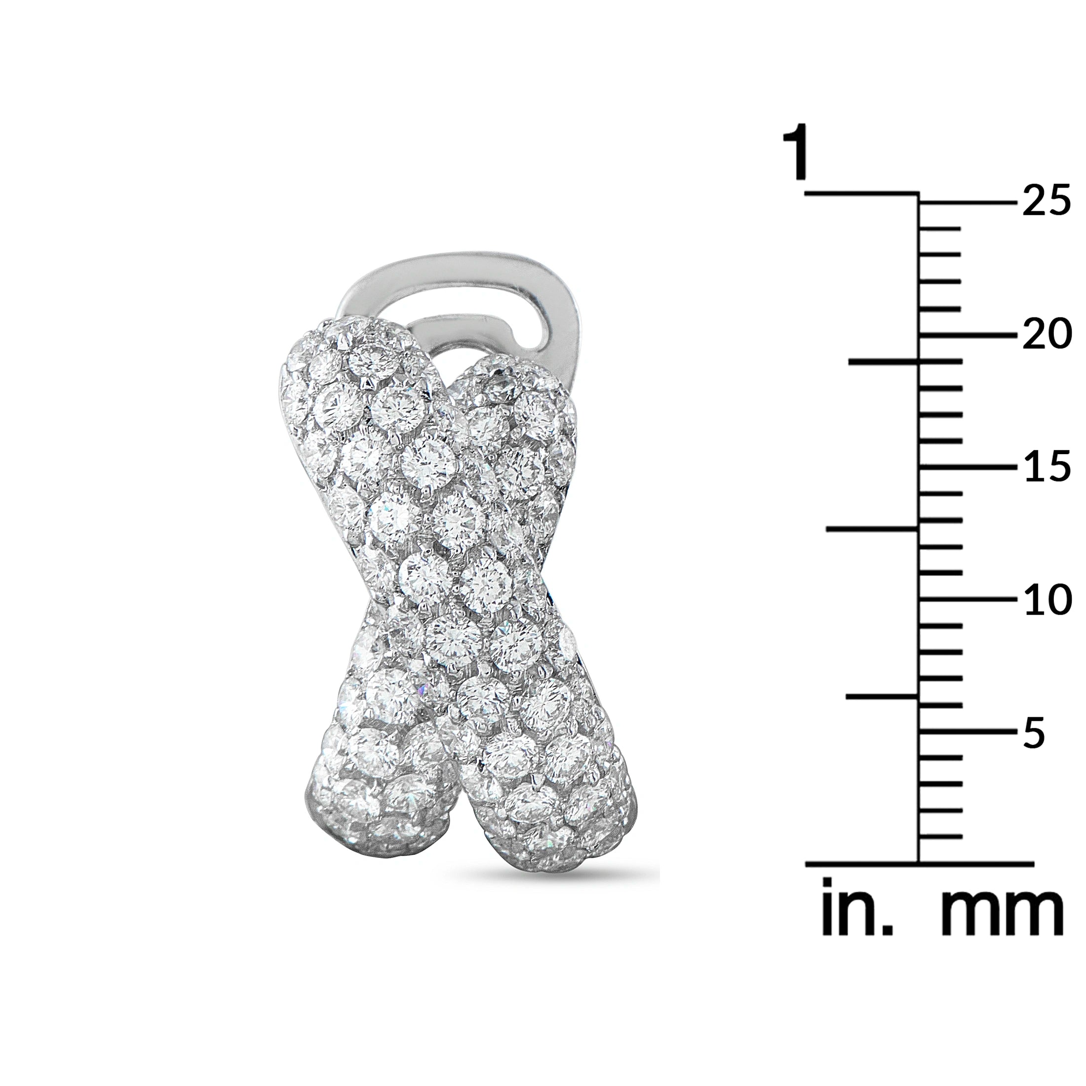 18K White Gold 3.33ct Diamond Crossover Earrings
