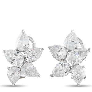 18K White Gold 7.0ct Diamond Cluster Earrings