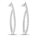 18K white gold diamond hoop earrings with round pavé-set stones