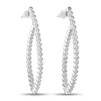 18K White Gold 2.20ct Diamond Hoop Earrings