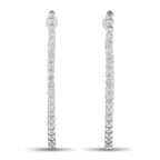 18K White Gold 2.20ct Diamond Hoop Earrings