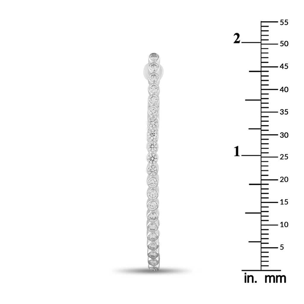 18K White Gold 2.20ct Diamond Hoop Earrings