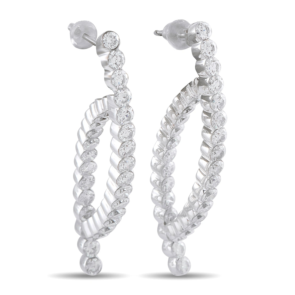 18K White Gold 4.80ct Diamond Earrings
