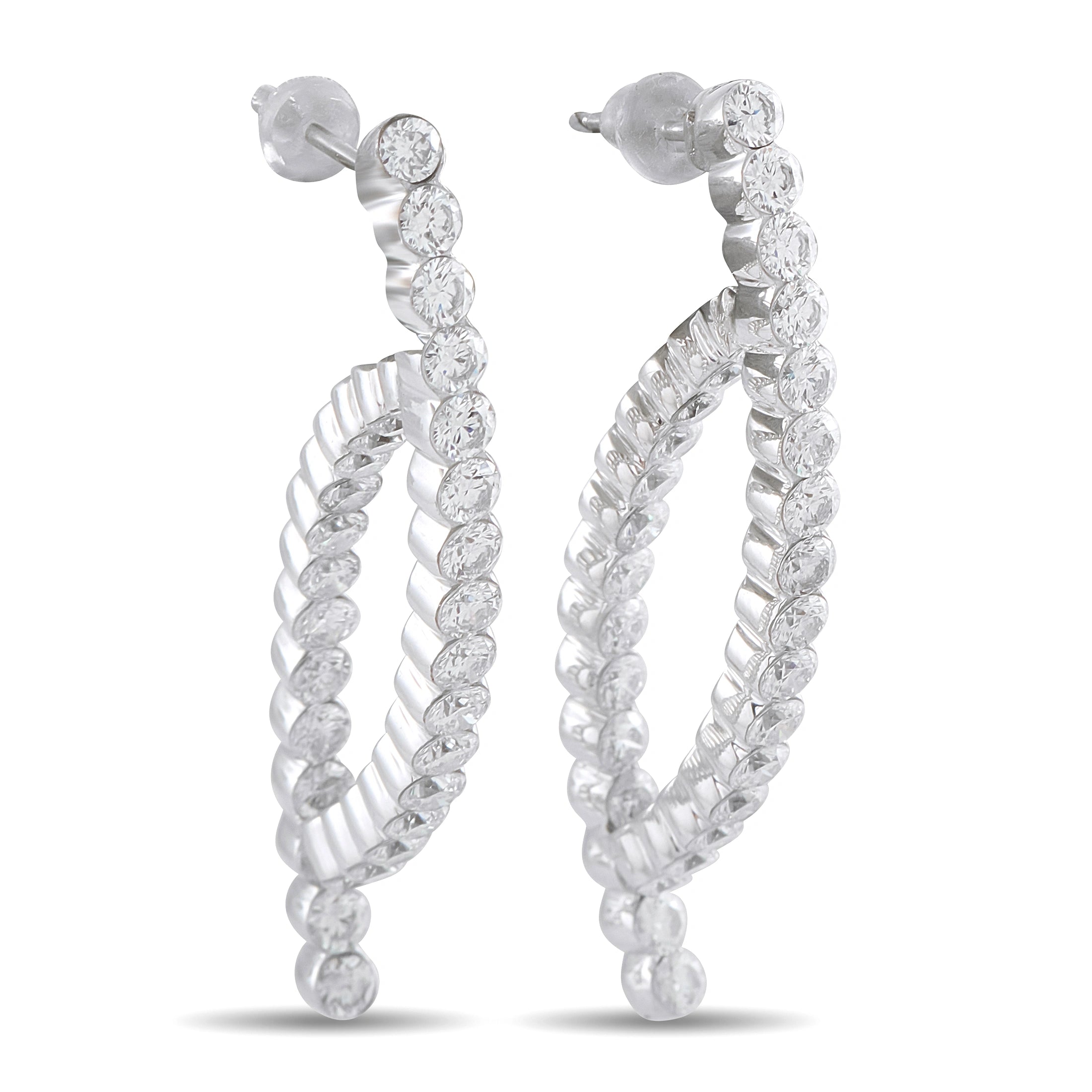 18K White Gold 4.80ct Diamond Earrings