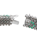 18K White Gold 11.0ct Diamond and Emerald Bracelet
