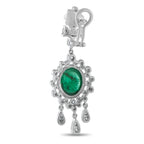 18K White Gold 1.10ct Diamond and Emerald Earrings