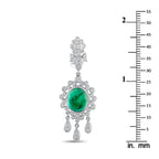 18K White Gold 1.10ct Diamond and Emerald Earrings