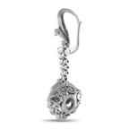 Antique 18K White Gold Diamond and Emerald Earrings