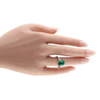 18K White Gold 0.40ct Diamond and Emerald Ring