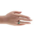 18K White Gold 1.56ct Diamond and Colombian Emerald Ring