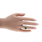 18K White Gold 1.30ct Diamond and Emerald Ring