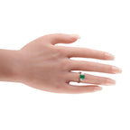 18K White Gold 0.50ct Diamond and Emerald Ring