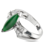 18K White Gold 0.26ct Diamond and Jade Ring