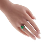 18K White Gold 1.0ct Diamond and Jade Ring