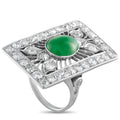 18K White Gold 2.65ct Diamond and Jade Ring